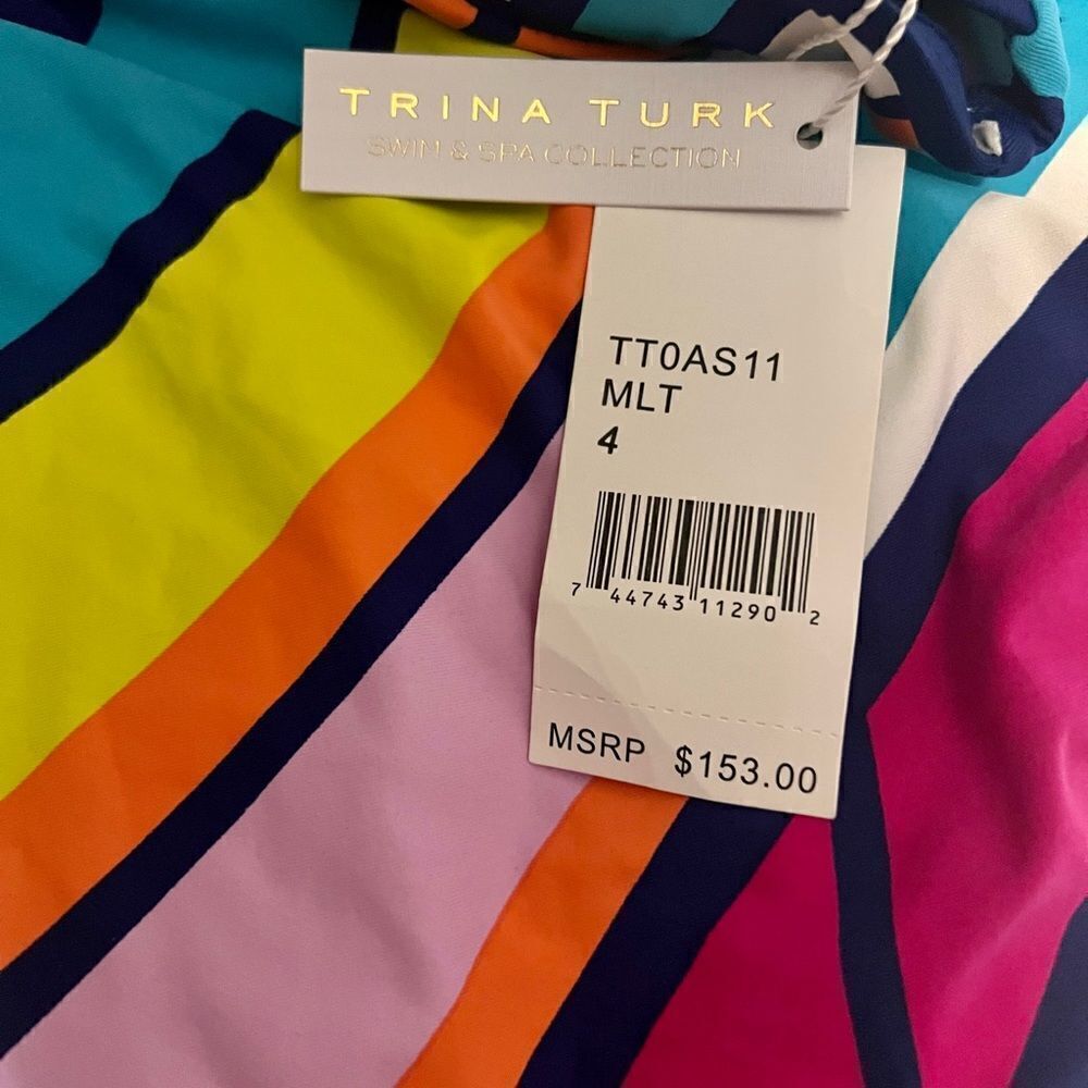 Trina Turk Catch A Wave Bandeau One Piece Swimsuit BWNT - Picture 5 of 7